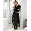 image:imageEkouaer Robes For Women Zipper Front 34 Sleeve Housecoats with PocketsBlack Floral