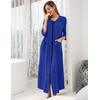 image:imageEkouaer Robes For Women Zipper Front 34 Sleeve Housecoats with PocketsBlue Sapphire