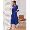 image:imageEkouaer Robes For Women Zipper Front 34 Sleeve Housecoats with PocketsBlue Sapphire