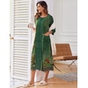 image:imageEkouaer Robes For Women Zipper Front 34 Sleeve Housecoats with PocketsGreen Floral
