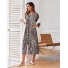 image:imageEkouaer Robes For Women Zipper Front 34 Sleeve Housecoats with PocketsLeopard