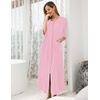 image:imageEkouaer Robes For Women Zipper Front 34 Sleeve Housecoats with PocketsPink Rose