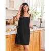 image:imageEkouaer Towel Robe for Women Short Spa Bath Wrap Towel Wrap Shower RobeBlack