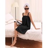 image:imageEkouaer Towel Robe for Women Short Spa Bath Wrap Towel Wrap Shower RobeBlack