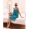 image:imageEkouaer Towel Robe for Women Short Spa Bath Wrap Towel Wrap Shower RobeBlue