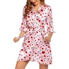 image:imageEkouaer Womens Satin Robe Kimono Bathrobe Short Ruffle Sleeve Silk RobesLove Rose