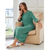 image:imageEkouaer Zipper Robes for Women 34 Sleeve Bathrobe Lightweight House CoatsBright Green