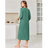 image:imageEkouaer Zipper Robes for Women 34 Sleeve Bathrobe Lightweight House CoatsBright Green