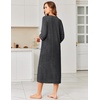image:imageEkouaer Zipper Robes for Women 34 Sleeve Bathrobe Lightweight House CoatsGray