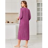 image:imageEkouaer Zipper Robes for Women 34 Sleeve Bathrobe Lightweight House CoatsHot Pink