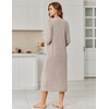 image:imageEkouaer Zipper Robes for Women 34 Sleeve Bathrobe Lightweight House CoatsKhaki