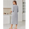 image:imageEkouaer Zipper Robes for Women 34 Sleeve Bathrobe Lightweight House CoatsLight Gray