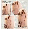 image:imageEkouaer Zipper Robes for Women 34 Sleeve Bathrobe Lightweight House CoatsLight Pink