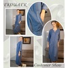 image:imageEkouaer Zipper Robes for Women 34 Sleeve Bathrobe Lightweight House CoatsNavy Blue