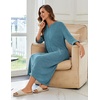 image:imageEkouaer Zipper Robes for Women 34 Sleeve Bathrobe Lightweight House CoatsSky Lake Blue