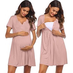 image:imageEkouaer Labor and Delivery Gown Maternity Nursing Nightgown BreastfeedingMisty Rose