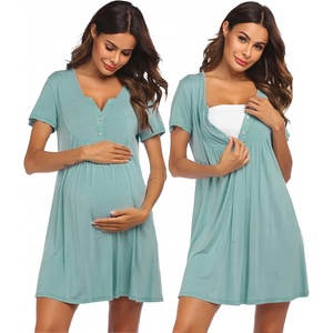 image:imageEkouaer Labor and Delivery Gown Maternity Nursing Nightgown BreastfeedingTurquoise