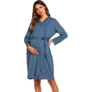 image:imageEkouaer Maternity Robe Labor Delivery Nursing Gown Breastfeeding BathrobesAblue