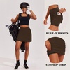 image:imageEkouaer 16 Skorts for Women with Pockets Golf Pickleball Tennis SkirtBrown