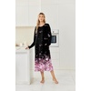 image:imageEkouaer 2 Pack Long Nightgowns for Women Long Sleeve Nightgown with PocketBlack Pink Flowerpurple Flower