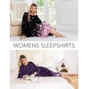 image:imageEkouaer 2 Pack Long Nightgowns for Women Long Sleeve Nightgown with PocketBlack Pink Flowerpurple Flower