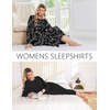 image:imageEkouaer 2 Pack Long Nightgowns for Women Long Sleeve Nightgown with PocketBlackblack White Flower