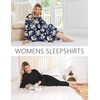 image:imageEkouaer 2 Pack Long Nightgowns for Women Long Sleeve Nightgown with PocketBlackblue Pink Flower