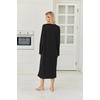 image:imageEkouaer 2 Pack Long Nightgowns for Women Long Sleeve Nightgown with PocketBlackblue Pink Flower