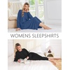 image:imageEkouaer 2 Pack Long Nightgowns for Women Long Sleeve Nightgown with PocketBlacknavy