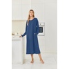 image:imageEkouaer 2 Pack Long Nightgowns for Women Long Sleeve Nightgown with PocketBlacknavy