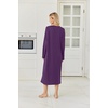 image:imageEkouaer 2 Pack Long Nightgowns for Women Long Sleeve Nightgown with PocketBlackpurple