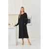 image:imageEkouaer 2 Pack Long Nightgowns for Women Long Sleeve Nightgown with PocketBlackpurple Flower