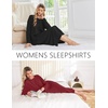 image:imageEkouaer 2 Pack Long Nightgowns for Women Long Sleeve Nightgown with PocketBlackwine Red