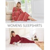 image:imageEkouaer 2 Pack Long Nightgowns for Women Long Sleeve Nightgown with PocketWine Redchristmas Reindeer