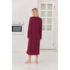image:imageEkouaer 2 Pack Long Nightgowns for Women Long Sleeve Nightgown with PocketWine Redchristmas Reindeer