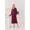 image:imageEkouaer 2 Pack Long Nightgowns for Women Long Sleeve Nightgown with PocketWine Redchristmas Reindeer