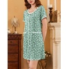 image:imageEkouaer 2 Pack Nightgowns for Women Button Down Houese Dress with PocketsBlackGreen Dandelion