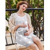 image:imageEkouaer 2 Pack Nightgowns for Women Button Down Houese Dress with PocketsBlackGrey Stars