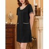 image:imageEkouaer 2 Pack Nightgowns for Women Button Down Houese Dress with PocketsBlackNavy Blue