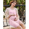 image:imageEkouaer 2 Pack Nightgowns for Women Button Down Houese Dress with PocketsBlackPink