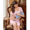 image:imageEkouaer 2 Pack Nightgowns for Women Button Down Houese Dress with PocketsBlackPink