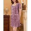 image:imageEkouaer 2 Pack Nightgowns for Women Button Down Houese Dress with PocketsBlackPink Leopard