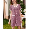 image:imageEkouaer 2 Pack Nightgowns for Women Button Down Houese Dress with PocketsBlackPink Leopard