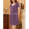 image:imageEkouaer 2 Pack Nightgowns for Women Button Down Houese Dress with PocketsBlackPurple