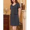 image:imageEkouaer 2 Pack Nightgowns for Women Button Down Houese Dress with PocketsDark GreyNavy Blue