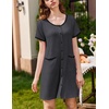 image:imageEkouaer 2 Pack Nightgowns for Women Button Down Houese Dress with PocketsDark GreyNavy Blue