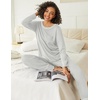 image:imageEkouaer 2 Pack Womens Pajama Sets Long Sleeve Lounge Sets Soft Pj Loungewear SleepwearBlack Black Stripe