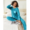 image:imageEkouaer 2 Pack Womens Pajama Sets Long Sleeve Lounge Sets Soft Pj Loungewear SleepwearBlackBlue Green