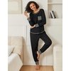image:imageEkouaer 2 Pack Womens Pajama Sets Long Sleeve Lounge Sets Soft Pj Loungewear SleepwearBlackLeopard