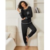 image:imageEkouaer 2 Pack Womens Pajama Sets Long Sleeve Lounge Sets Soft Pj Loungewear SleepwearBlackTrue Red